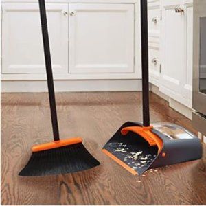 🆕 Upright Stand Up Broom and Dustpan Combo Set for Home with 52" Long Handle